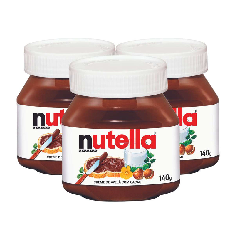 Caixa com 3 Potes Nutella – 3x140g